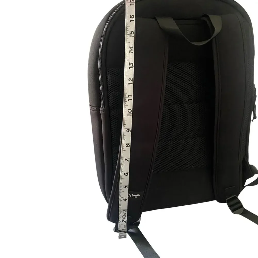 Qualtrics Black on Black Waterproof Backpack with Pockets - Laptop Bookbag NEW